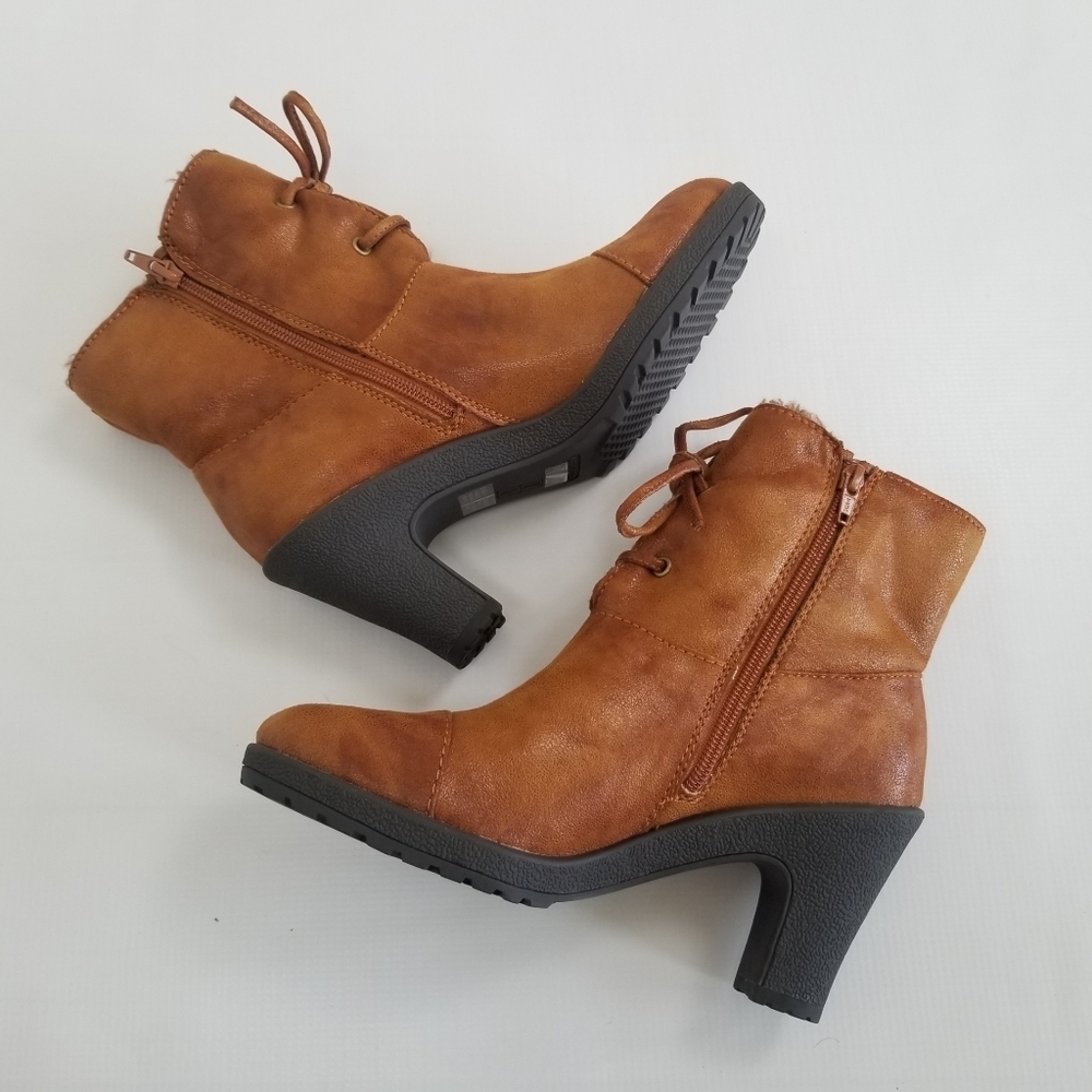 Aerosoles Pruffessor Faux Fur Ankle Boots Size 8.5 Near New - Picture 6 of 8
